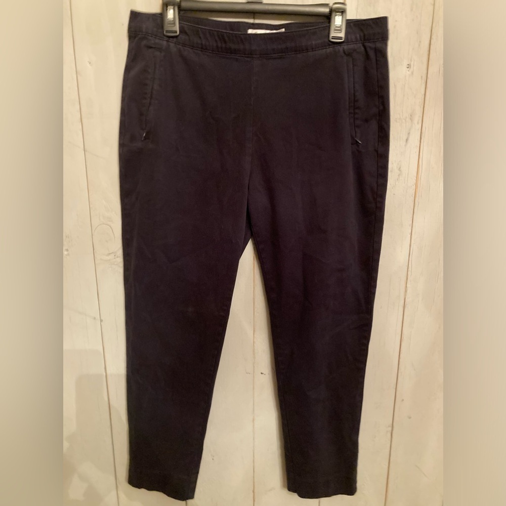 Peter Millar Golf Pants Skinny Leg Navy Blue‎ Women's Pants Sz-XL Zipper Pockets